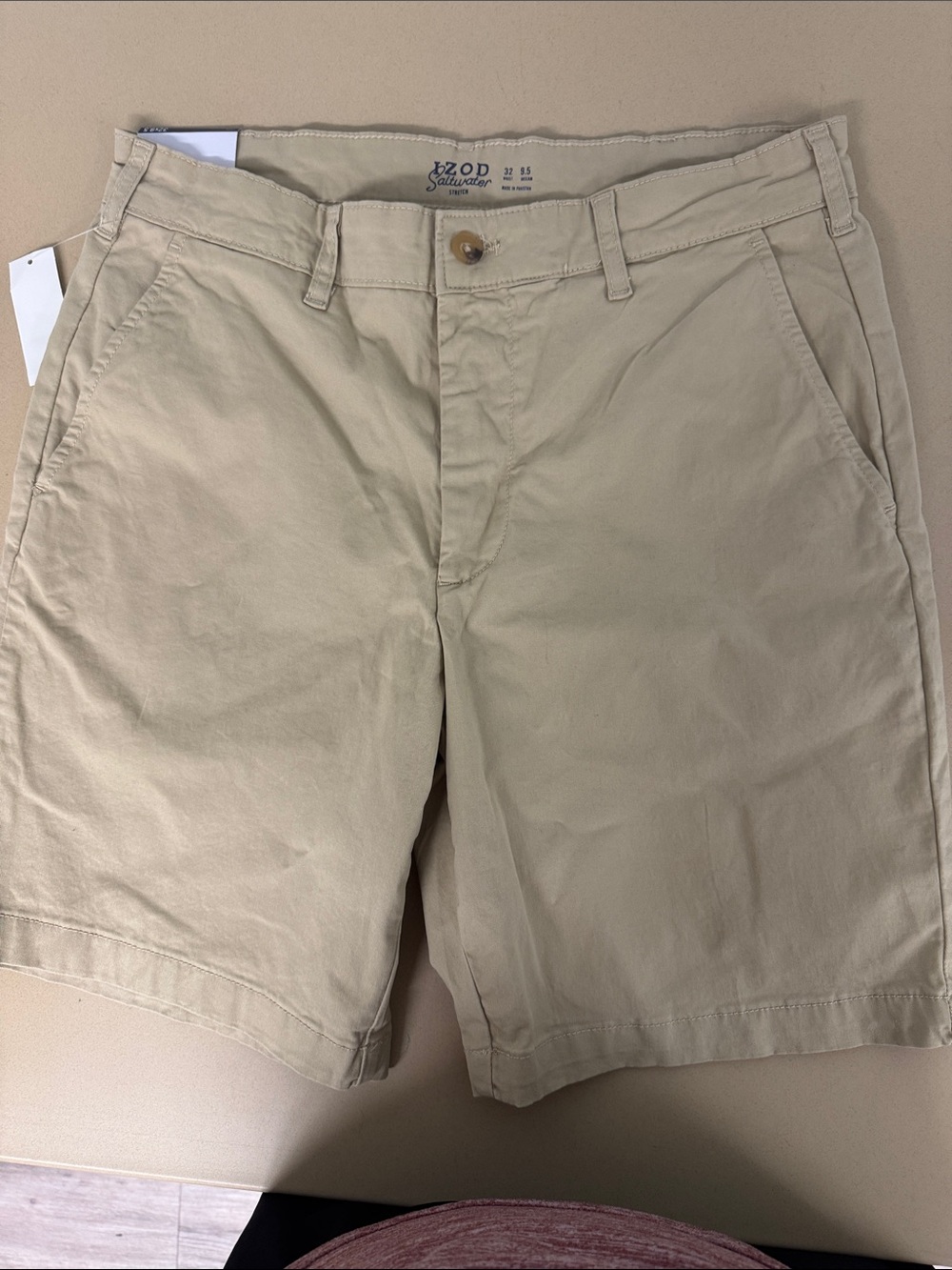 Izod Men’s Flat Front Khaki Shorts